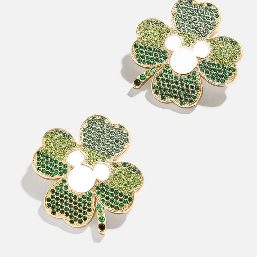 Disney x Baublebar Shamrock Green Clover Earrings